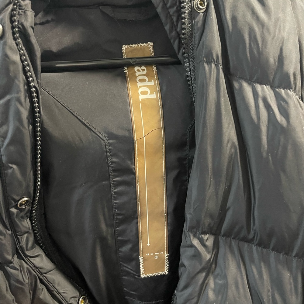 Add Down Black Long Puffer Coat with Belt - Women Jackets & Coats - Picture 4 of 11